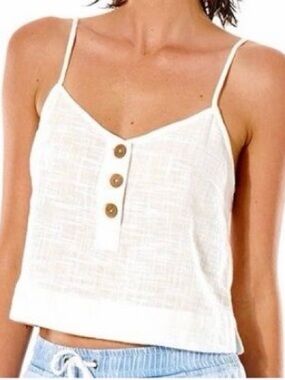 Rip Curl Linen Tank Top Size Large Coastal Casual Beach Basic